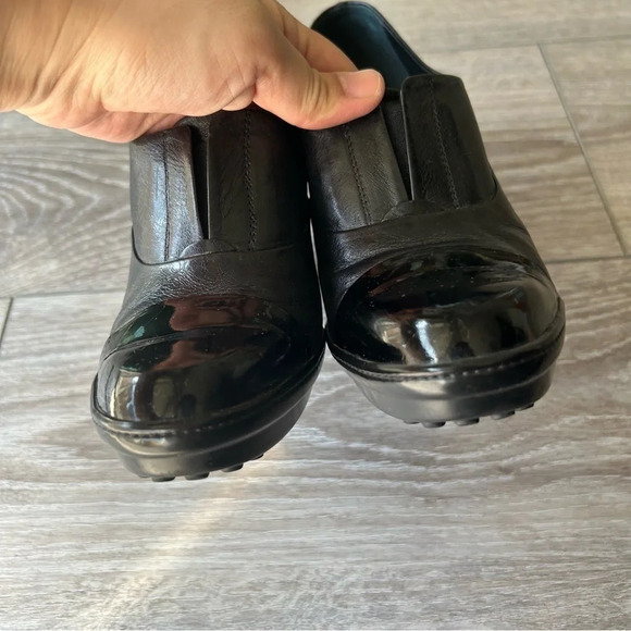 Tod’s Patent Smooth Mixed Leather Studded Block Heel Ankle Boots Made in Italy - Picture 5 of 13